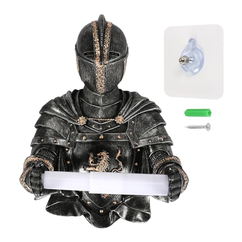 Image of Qezodsx Toilet Paper Holders Roll Medieval Statue Knight to Remember Gothic Bathroom Decor Paper Towel Holder