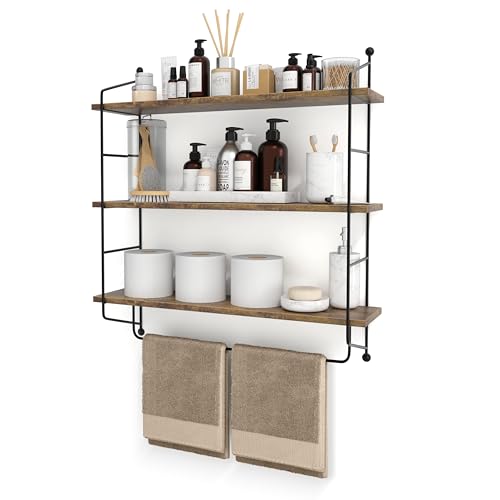 Sorbus 3-Tier Floating Bathroom Shelves for Wall - Wood Wall
