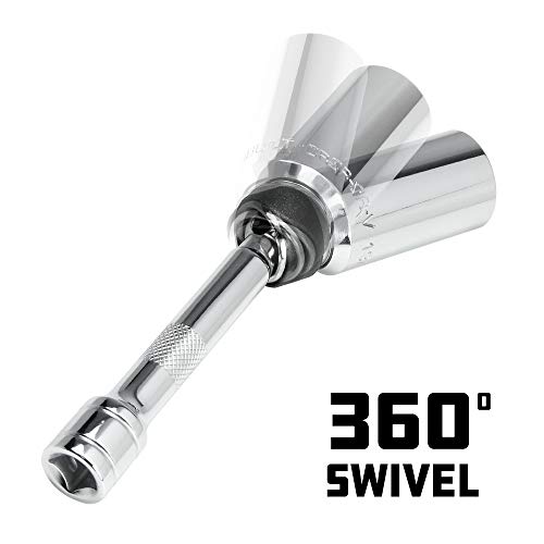 Powerbuilt 641852 3/8" Dr. 6 Pt. Magnetic Swivel Spark Plug Socket, 5/8" X 6" L #TOP1