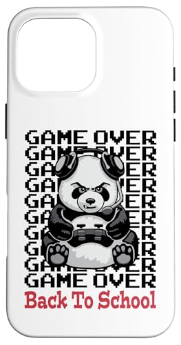 Game Over Back To School Funny Panda Bear �Q�[�}�[�R���g���[���[ �X�}�z�P�[�X iPhone 16 Pro Max �p