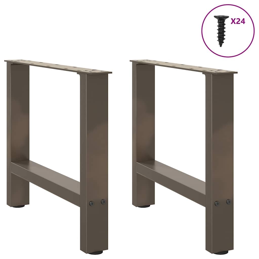 Patas de acero natural con recubrimiento en polvo, 2 unidades, 60 x (42 – 43) cm, patas de acero para muebles con patas niveladoras para salón y comedor, estables y antideslizantes, diseño