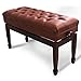 Skórzany stołek fortepianowy Duet Piano Bench z orzecha włoskiego z przechowywaniem muzyki, 86 x 36 x 50-60 CM
