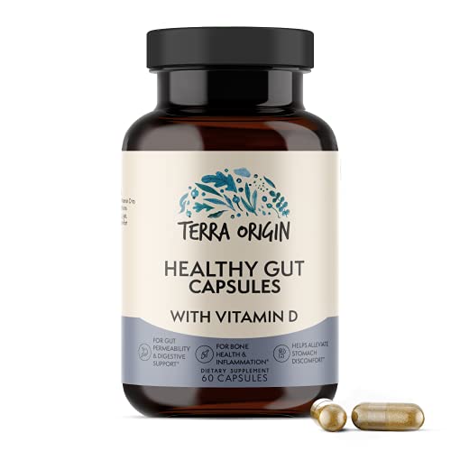 Healthy Gut Capsules with Vitamin D. Digestive Support, intestinal Permeability, IBS, Bloating, Gas and Constipation* 30 Servings/60 Capsules. L-Glutamine, Glucosamine and More! Healthy Gut Capsules with Vitamin D. Digestive Support, intestinal Permeability, IBS, Bloating, Gas and Constipation* 30 Servings/60 Capsules. L-Glutamine, Glucosamine and More!