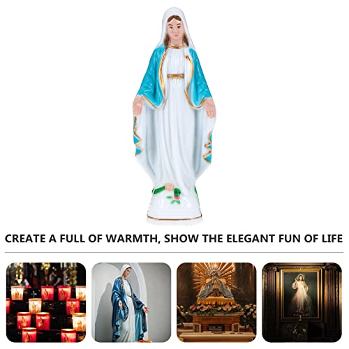 Grave Ornaments Grave Ornaments Virgin Mother Statue Glow in The Dark Blessed Mother Figurine Virgin Night Light Nativity Sculpture Religious Garden Statue Decor Coquette - Image 4
