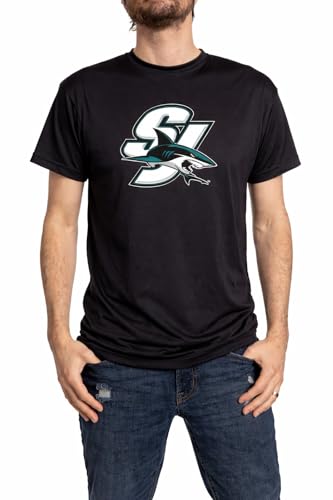 Calhoun NHL Mens Alternate Team Logo Moisture Wicking Performance Rashguard Short Sleeve T-Shirt (San Jose Sharks, X-Large)