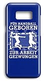 shirt-o-magic Handyhülle Handball-Fan: Für Handball geboren - Case -Samsung S7-Royal Blau