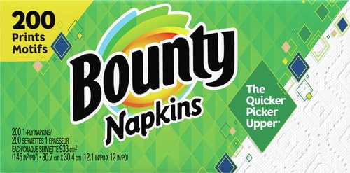 Image of Bounty Paper Napkins, White, 200 Sheets per Pack, Pack of 42