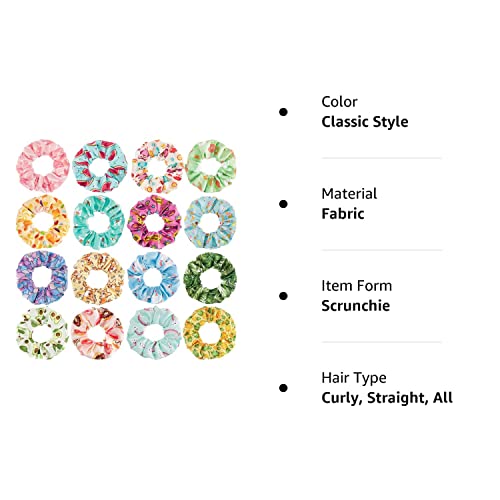 16 Pieces Cute Hair Scrunchies Kawaii Colorful Hair Scrunchies Cute Unicorn Rainbow Mermaid Dog Printing Hair Scrunchy Ponytail Holder Hair Ties Accessories For Women And Girls (Classic Style) #TOP7