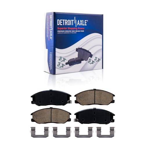 Image of Detroit Axle - Front Brake Kit for 2002 2003 2004 Kia Sedona Disc Brake Rotors Ceramic Brakes Pads Replacement