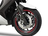  Set Tiras Adhesivo para Ruedas Compatible para Yamaha X MAX Scooter Xmax 125-250 - Rojo