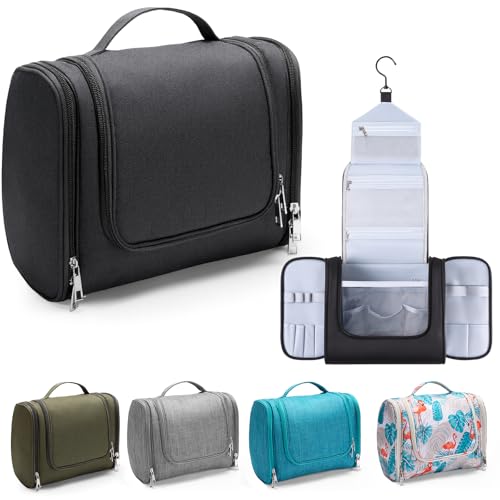 Voniobuy Kulturbeutel, Große Kulturtasche zum aufhängen für Damen und Herren, 4 in 1 Reise wasserdichte Waschtasche mit drehbarem Haken