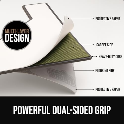 Image of GORILLA GRIP 8 Pack Extra Wide Dual Sided Rug Gripper Pads, Holds Carpet in Place on Hardwood Floors and Tile, Removable Reusable Sticky Corner Grippers, Universal Fit Floor Pad for Under Area Rugs