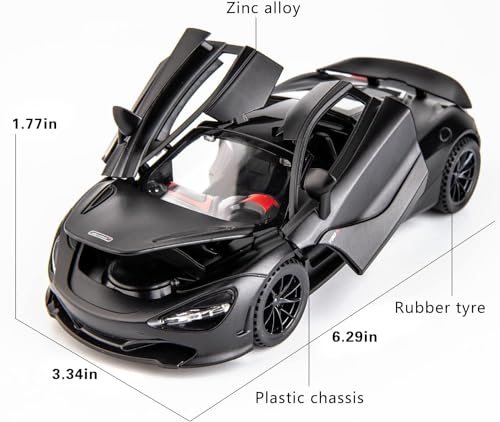 Image of McLaren 720s Model Sports Car 1:32 Exclusive Alloy Metal Pull Back Die-cast Diecast Metal Pullback Toy car with Openable Doors & Light Music Gifts Toys for Kids【Colors as Per Stock】