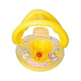 Gcxzb Schwimmreifen Jungen Sonnenschirm Schwimmenboot Aufblasbarer Schwimmring mit Lenkrad (Color : PINK)