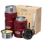 Bidakid Thermoses for Hot Food 2 Pack Stainless Steel Thermoses Containers with Lid Vacuum and...