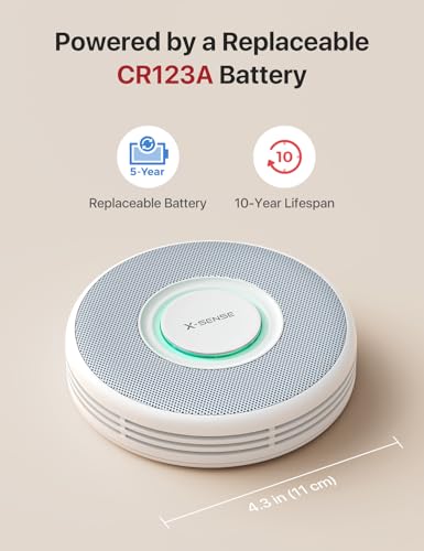 X-Sense Smart Smoke Detector with Voice Alerts and 17 Locations, Wi-Fi Smoke Alarm with SBS50 Base Station, Test from APP, Wireless Interconnected Fire Alarm, Model XS0B-MR31