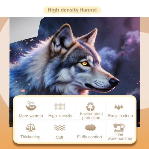 Mantas para Sofas Grandes 220x240 Lobo Gris, Manta Termica Franela Mantilla Felpa para Cama 135/150, Mantitas Polar Suave y Cálida para Perro Mascota Habitacion Dormitorio f765