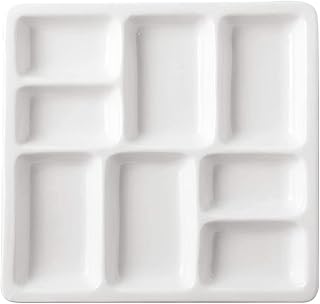 Sponsored Ad - 8-Well Porcelain Artist Paint Palette, Mixing Ceramic Watercolor Palette, Mixing Tray for Watercolor Gouach...