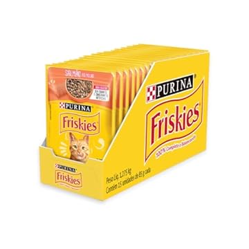 Pack Nestlé Purina Friskies Ração Úmida Para Gatos Adultos Salmão Ao Molho - Com 15 Sachês 85g