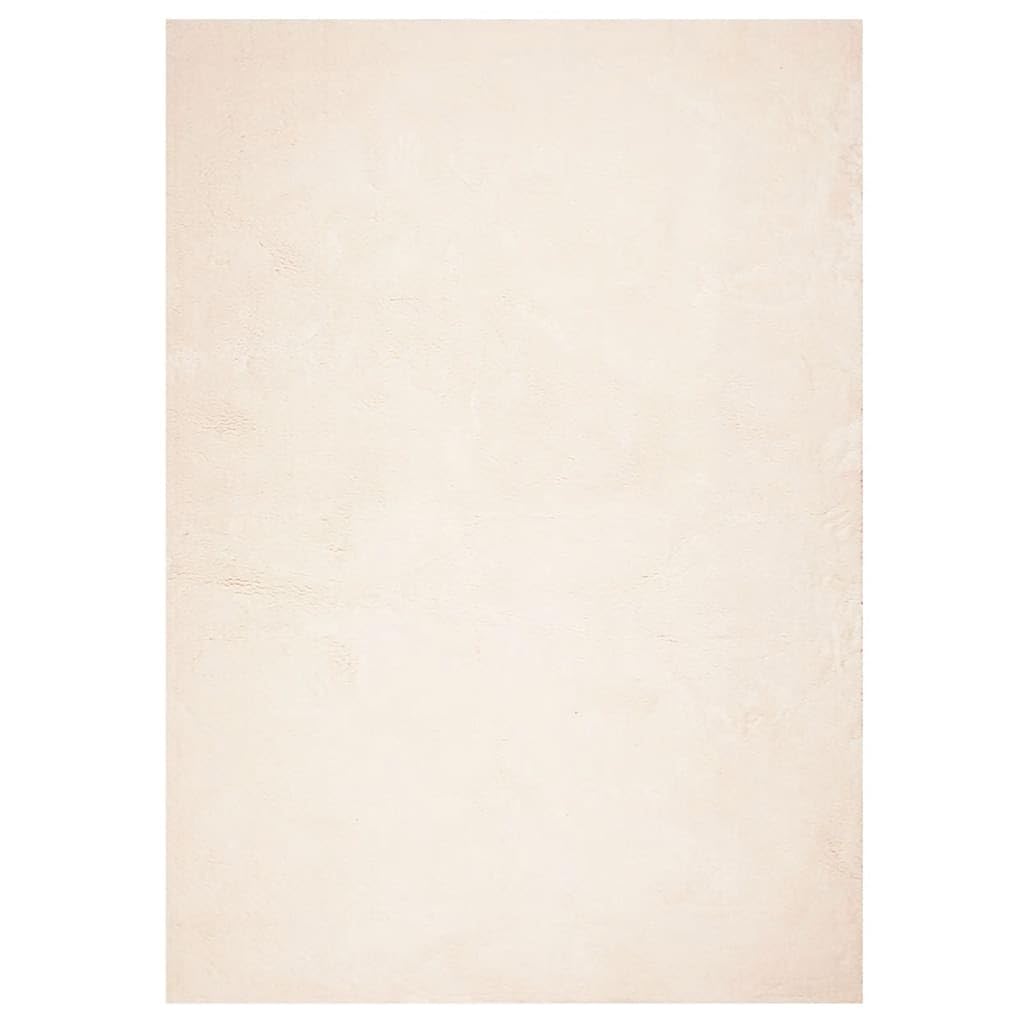 Tapis de salon beige 140x200 cm HUARTE lavable et antidérapant