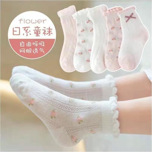 5 pairs - summer mesh thin cotton breathable green striped comfortable socks2
