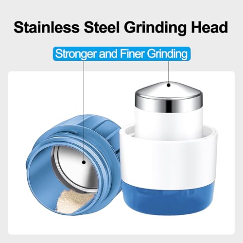 Image of DUBSTAR 3-in-1 Pill Crusher Pill Grinder, Pill Crusher Fine Powder with Brush, Pill Crushers for Elderly with Pill Cutter and Storage, Pill Cutter Splitter for Small or Large Pills (Blue)