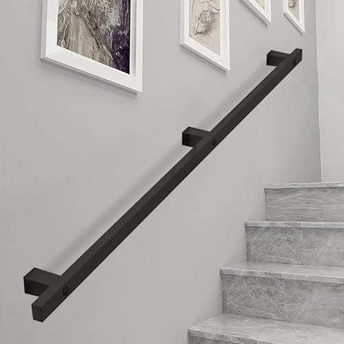 Kit complet rampe d'escalier 1m à 3m garde-corps mural métallique