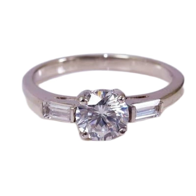 Bague solitaire en argent sterling 925 et pierre CZ incolore LK_DHR_0796