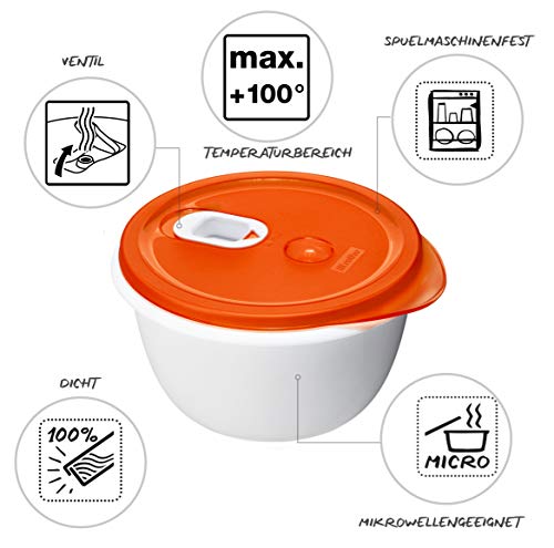Mikrowellendose Rotho Micro Clever 1,6 l mit Deckel und Ventil