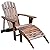 Outsunny Wooden Adirondack Chair with Ottoman,Outdoor Fire Pit Chair,Patio Lounge Chair Supports Up to 330 Lbs, Rustic Brown