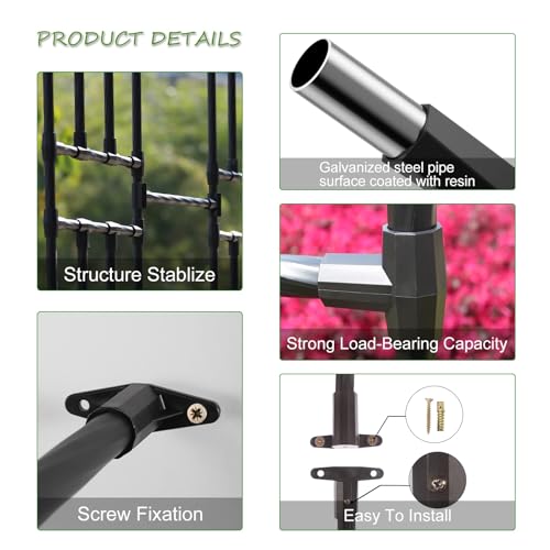 Treillis de jardin en métal – Support robuste pour plantes grimpantes d'extérieur pour roses et vignes, cadre décoratif mural