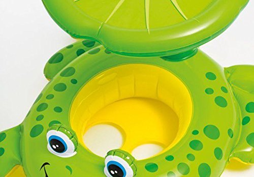 Combo Boia De Piscina Para Criança Bote Sapinho Com Cobertura Suporta Até 11kg + Boia de braço com F