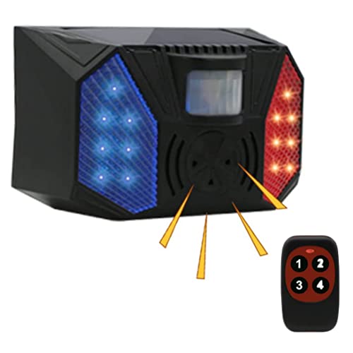 Aolyty Solar Warning Lights With Remote Control, Solar Strobe Alarm Light 120Db Sound, 4 Modes Motion Sensor Security Siren Light Outdoor Ip65 Waterproof For Home Barn Yard Orchard Farm Warehouse #TOP18
