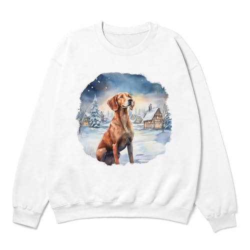Hello Winter Dog Welcome Snowy Night Watercolor Vintage Adult Youth T-Shirt Hoodie Sweatshirt