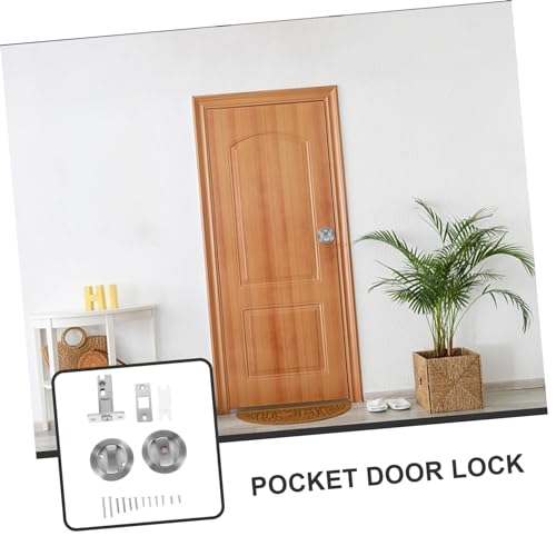 Cerradura de puerta corrediza Angoily de privacidad, resistente, acabado níquel satinado, diseño único para seguridad mejorada miniatura 6