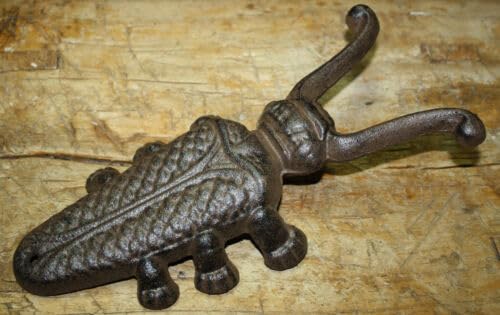 Vintage Cast Iron Antique Style BEETLE Boot Jack Brown Finish