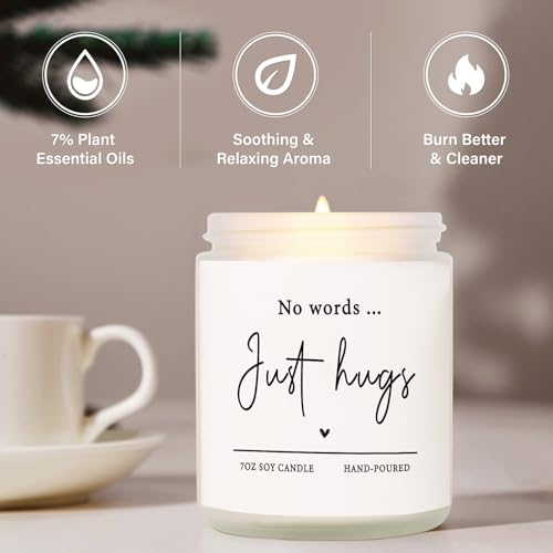Leebbsin Sympathy Gift- No Words Just Hugs Candle Handmade Lavender- Bereavement/Thinking of You Gifts, Condolence/Cheer Up/Get Well Soon Gifts for Women Men, Comfort, Hug Gift, 7oz - Image 4
