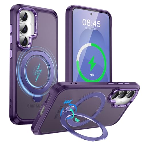 Galaxy S26 �P�[�X Magsafe�Ή� 360°��] �����O�X�^���h�t�� ���ڃ}�O�l�b�g ���C�����X�[�d�Ή� �X�}�z�P�[�X �M�����N�V�[ S26 �p �ČRMIL�K�i �ϏՌ� �g�уJ�o�[ ������ ��G��� �w��h�~ ��?�h�~ ����~�� ���[���܂肽