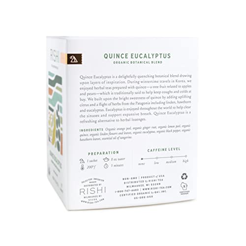 Rishi Organic Quince Eucalyptus Tea, 15 Ct #TOP1