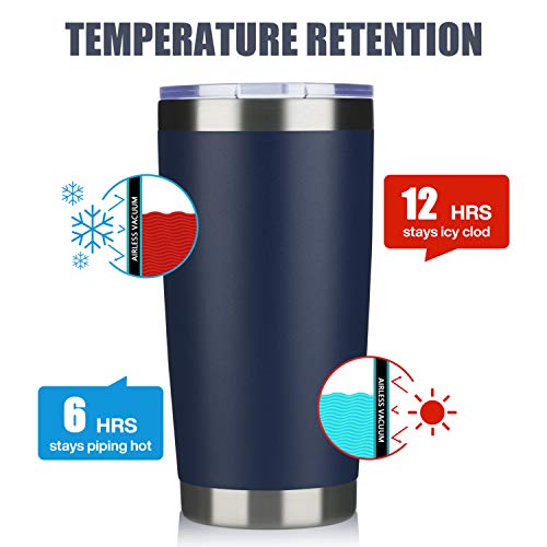 Meway 20Oz Tumbler 12 Pack Double Wall Vacuum Insulated Travel Mug Bulk, Stainless Steel Tumblers With Lid And Straw, Durable Powder Coated Coffee Cups For Cold & Hot Drinks (Navy, 12) #TOP1