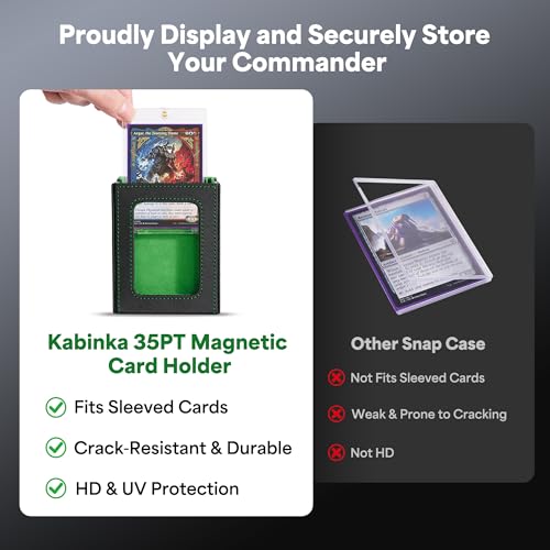 Image of Kabinka Commander Deck Box for MTG with Handle, Multi Deck Case with Large Dice Tray Fits 400+ Double-Sleeved Cards, 5 IN 1 TCG Card Storage Box with Commander Display, 35PT Card Holders (Black Green)