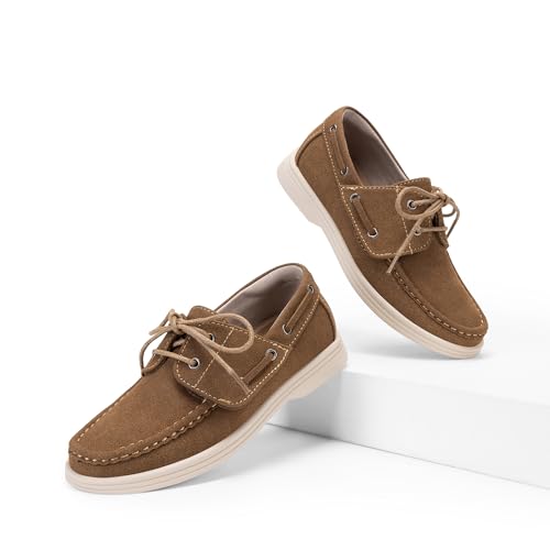 Image of DREAM PAIRS Boy's Loafers Boat Dress Shoes | Classic Moccasin Toe Comfortable Kids Toddler Formal School Slip on Casual Wear