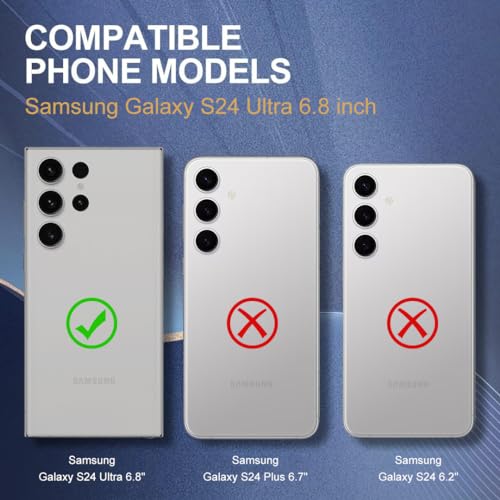 T Tersely [3+3 Pack 9H Tempered Glass Screen Protector for Samsung Galaxy S24 Ultra 5G, with Installation Alignment Frame Support Fingerprint Unlock Anti-Scratch Film Screen Protector
