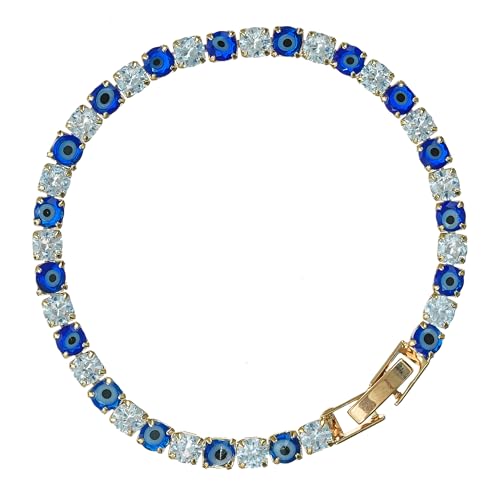 Image of eCraftIndia Navy Blue Diamond Evil Eye Design Bracelet Rakhi for Brother Bhaiya Bhai Bhabhi with Best Bro Ever Fridge Magnet | Roli Chawal Pack