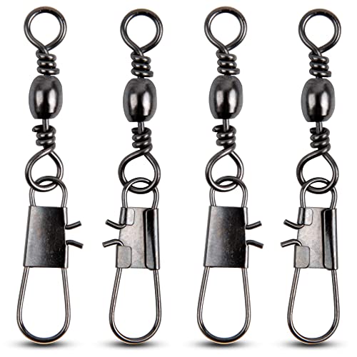 Émerillons de pêche ultra résistants OROOTL en acier inox noir taille 1#