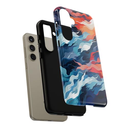 Coque Samsung S24 Plus rigide brillante motif abstrait vagues multicolore - 4