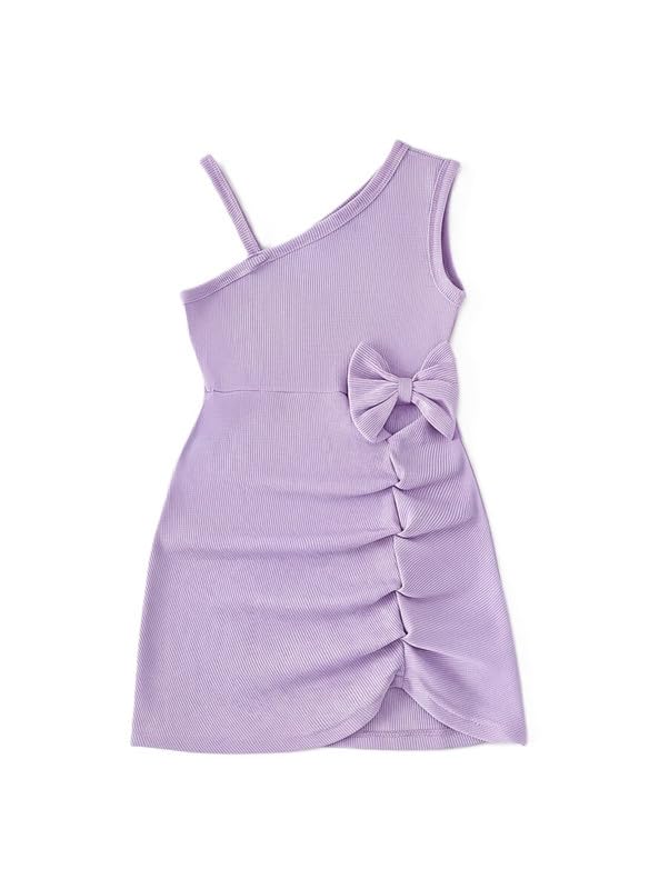 Image of Niren Enterprise Printed Knee Length Sleeveless Asymmetric Neck Stylish Girls Party Dress