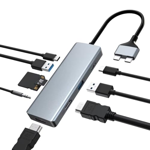 Triple écran MacBook Pro optimisé par la station d'accueil 100 W PD en aluminium