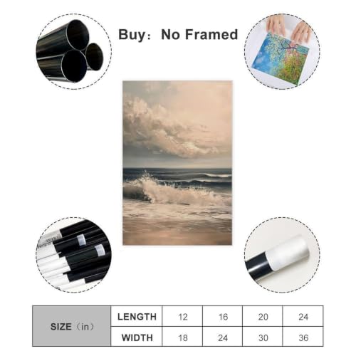 Decoration chambre cadeau ideal poster sur toile ocean tranquille - 2