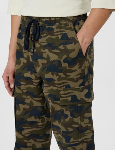 Image of Amazon Brand - Symbol Men's Regular Fit Cargo Trouser (Elasticated Waistband | 100% Cotton | Pants)